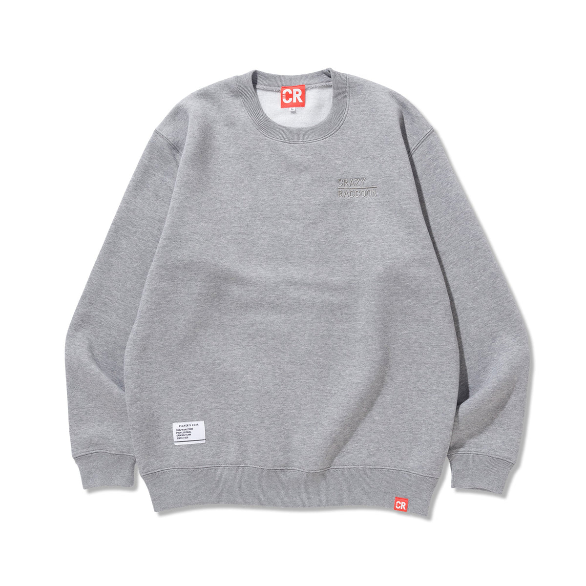 CRAZY RACCOON LOGO EMBROIDERY CREWNECK GRAY