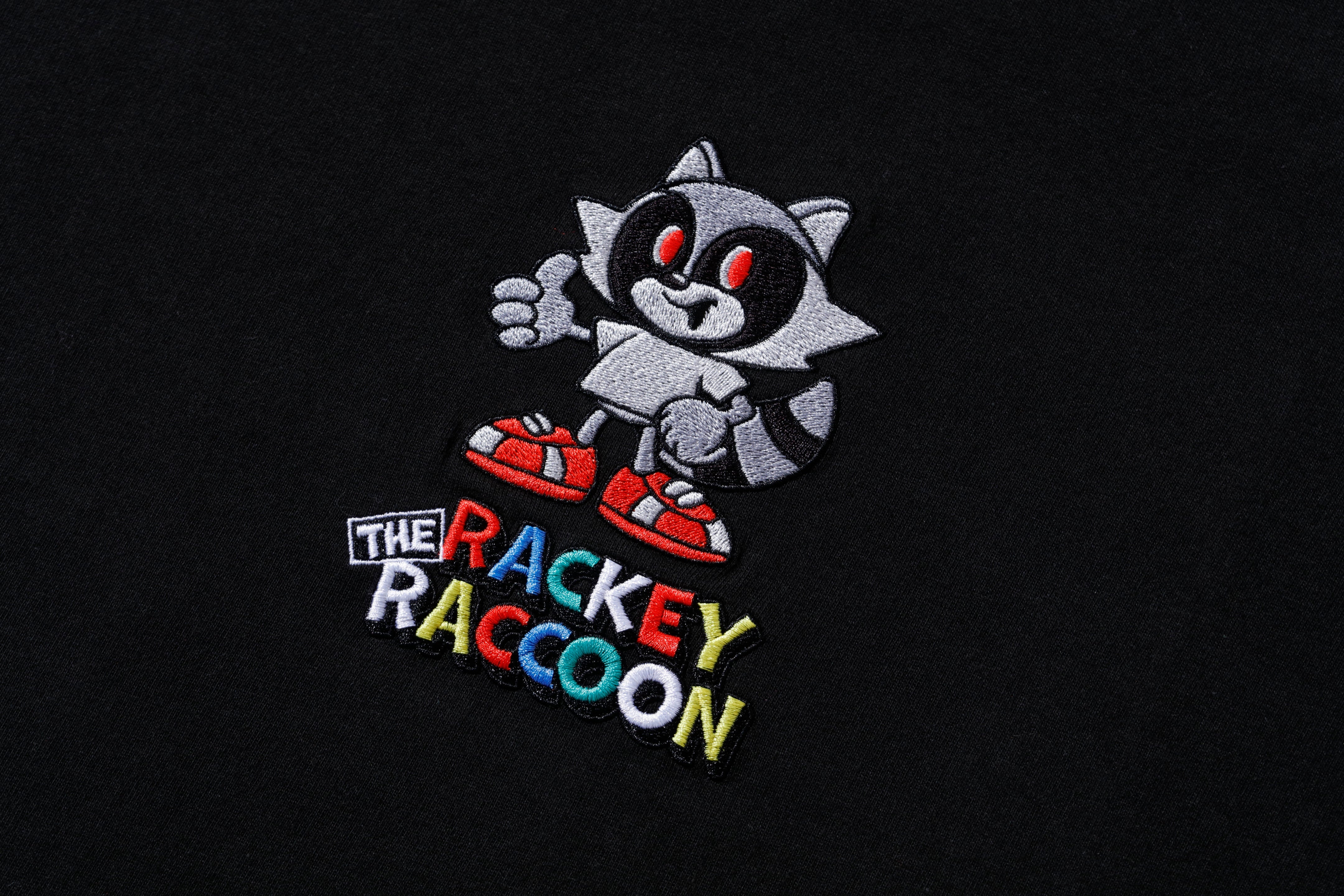 Thien Rackey RACKEY THE RACCOON TEE BLACK – CRAZY RACCOON