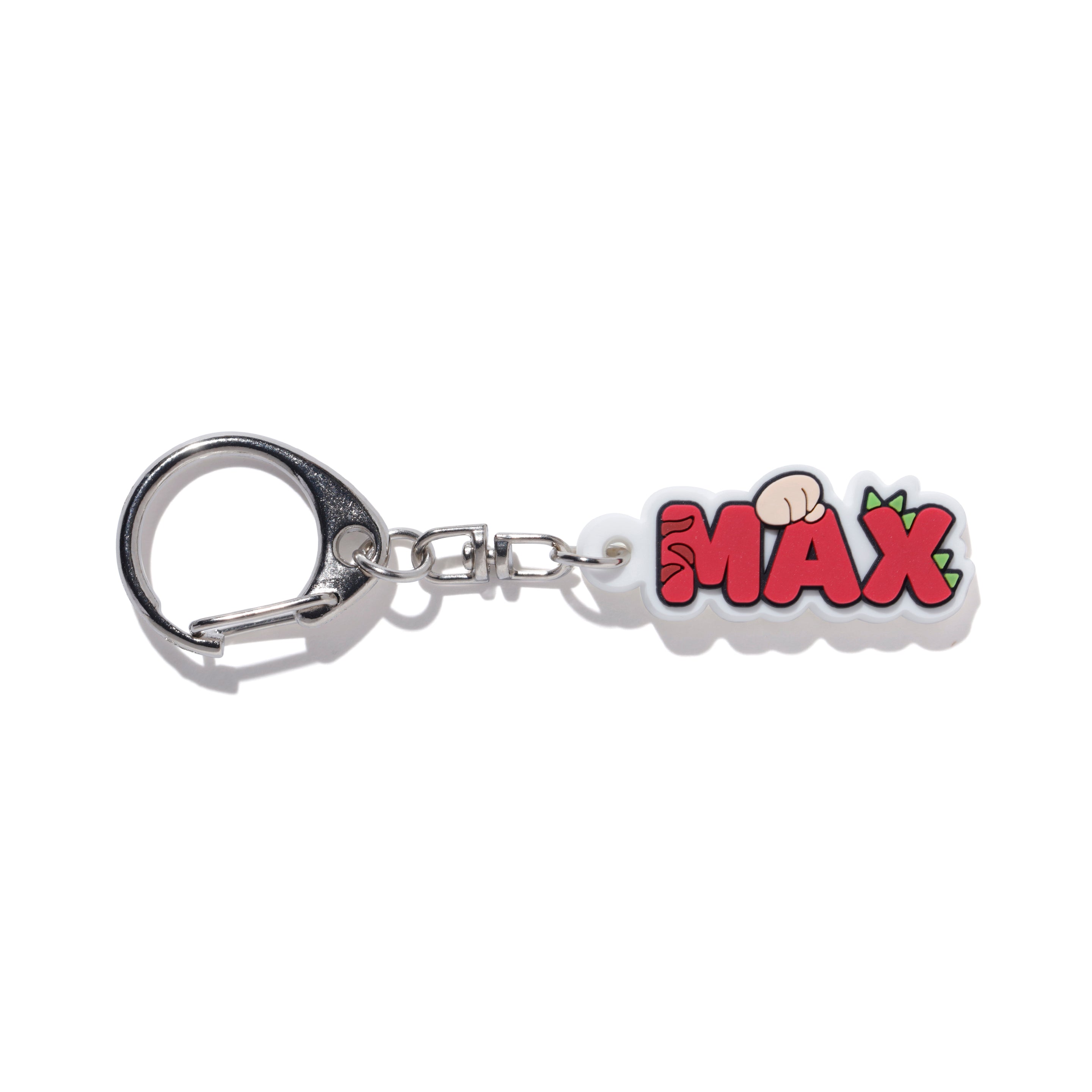 MAX NAME RUBBER KEYCHAIN – CRAZY RACCOON