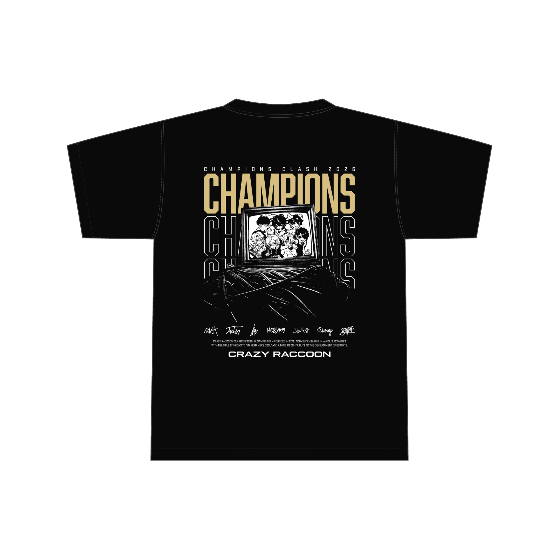 OWCC 2026 CHAMPIONS TEE BLACK – CRAZY RACCOON