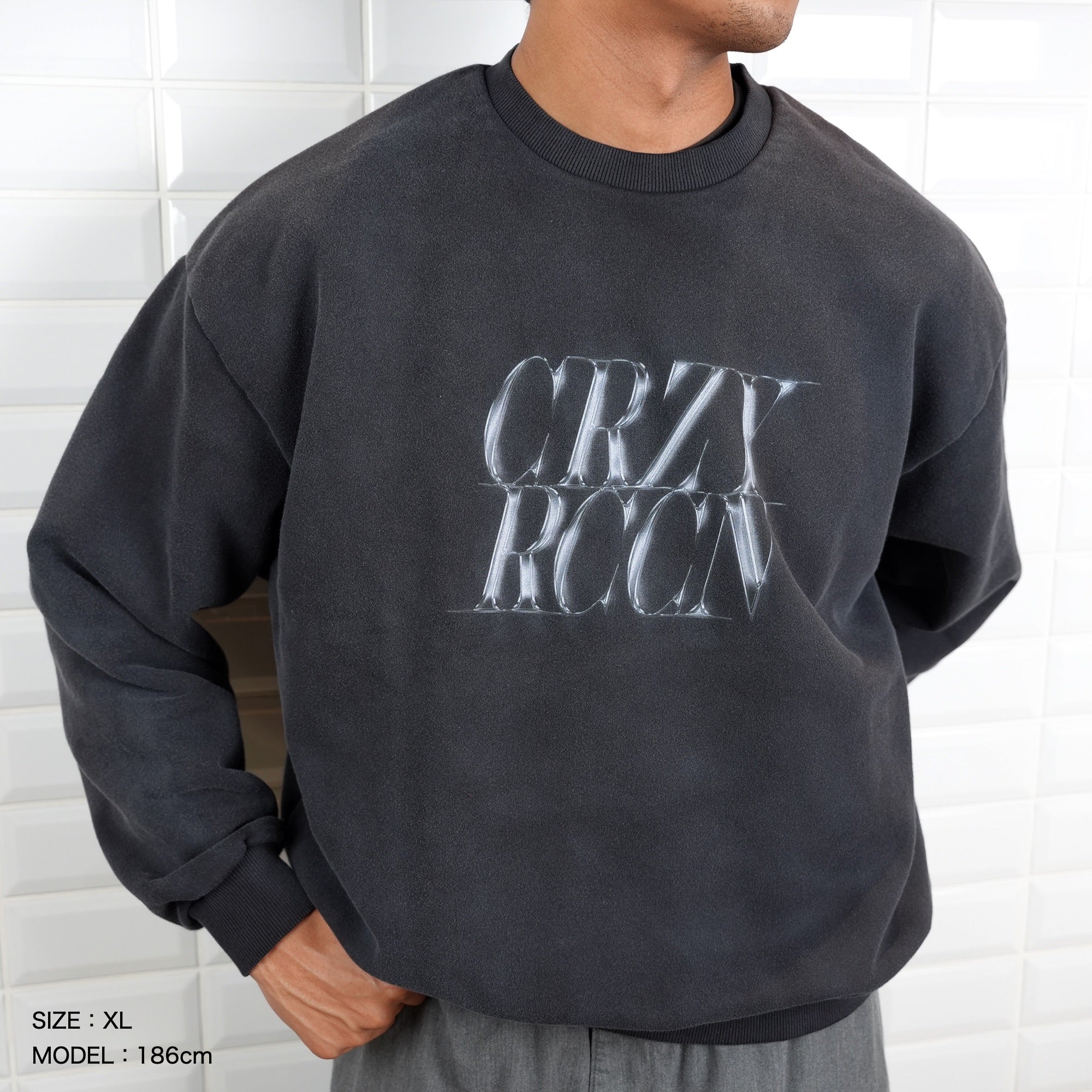CRZYRCCN CHROME LOGO CREWNECK – CRAZY RACCOON