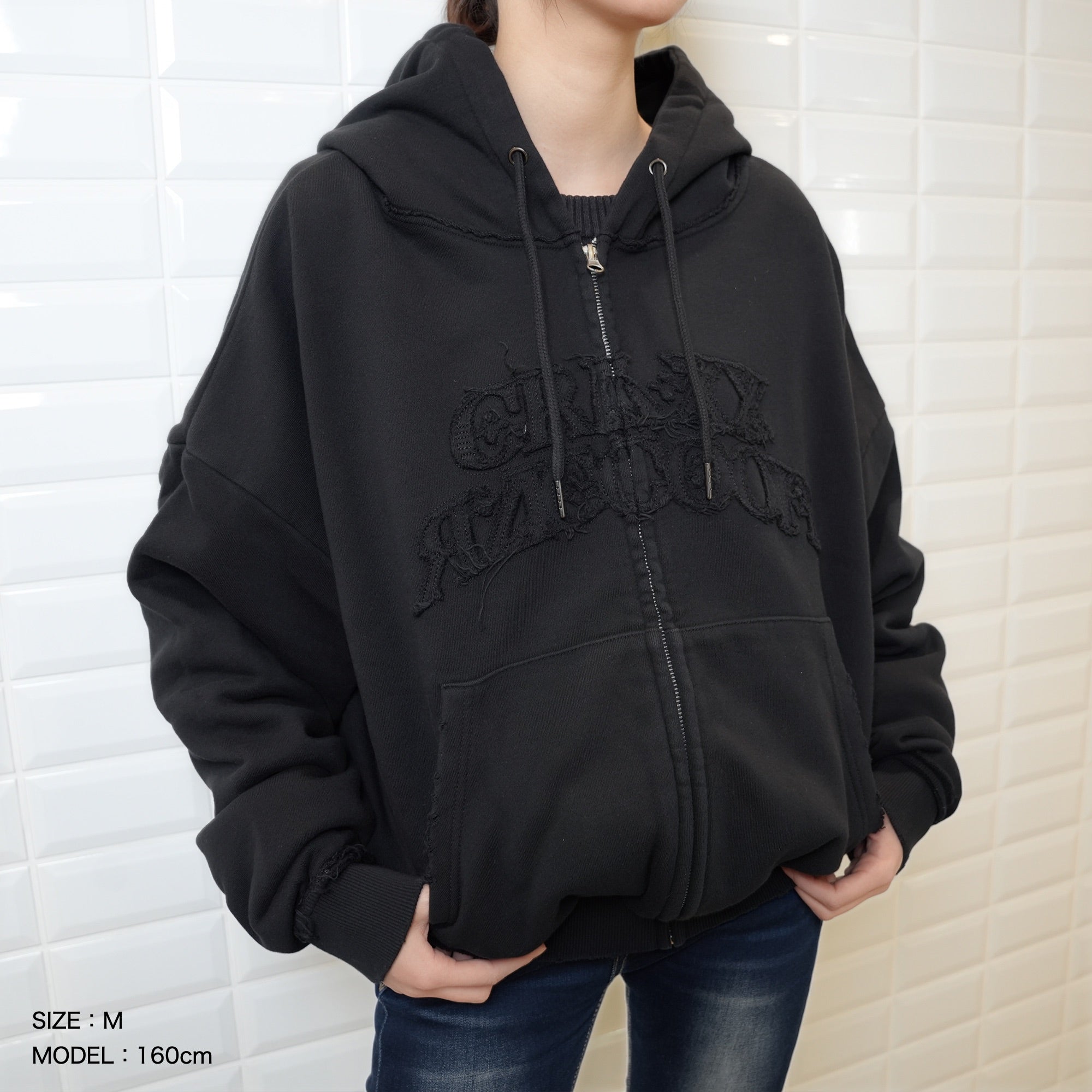 CR PATCH LOGO ZIP HOODIE – CRAZY RACCOON