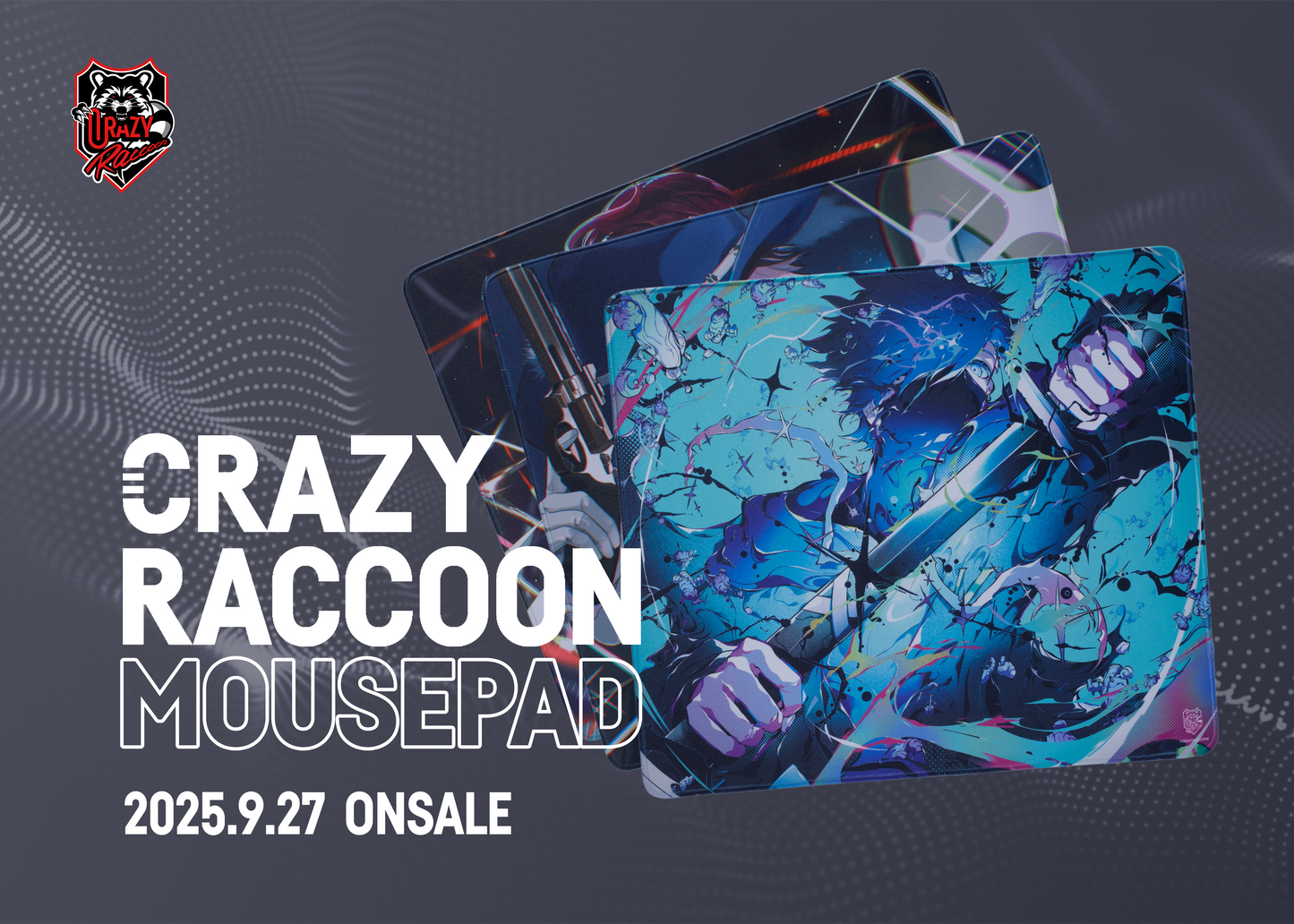 CRありさか crazy raccoon マウスパッド 3種 新品 プロゲーミング CRありさか crazy raccoon マウスパッド 3種 新品 プロゲーミング