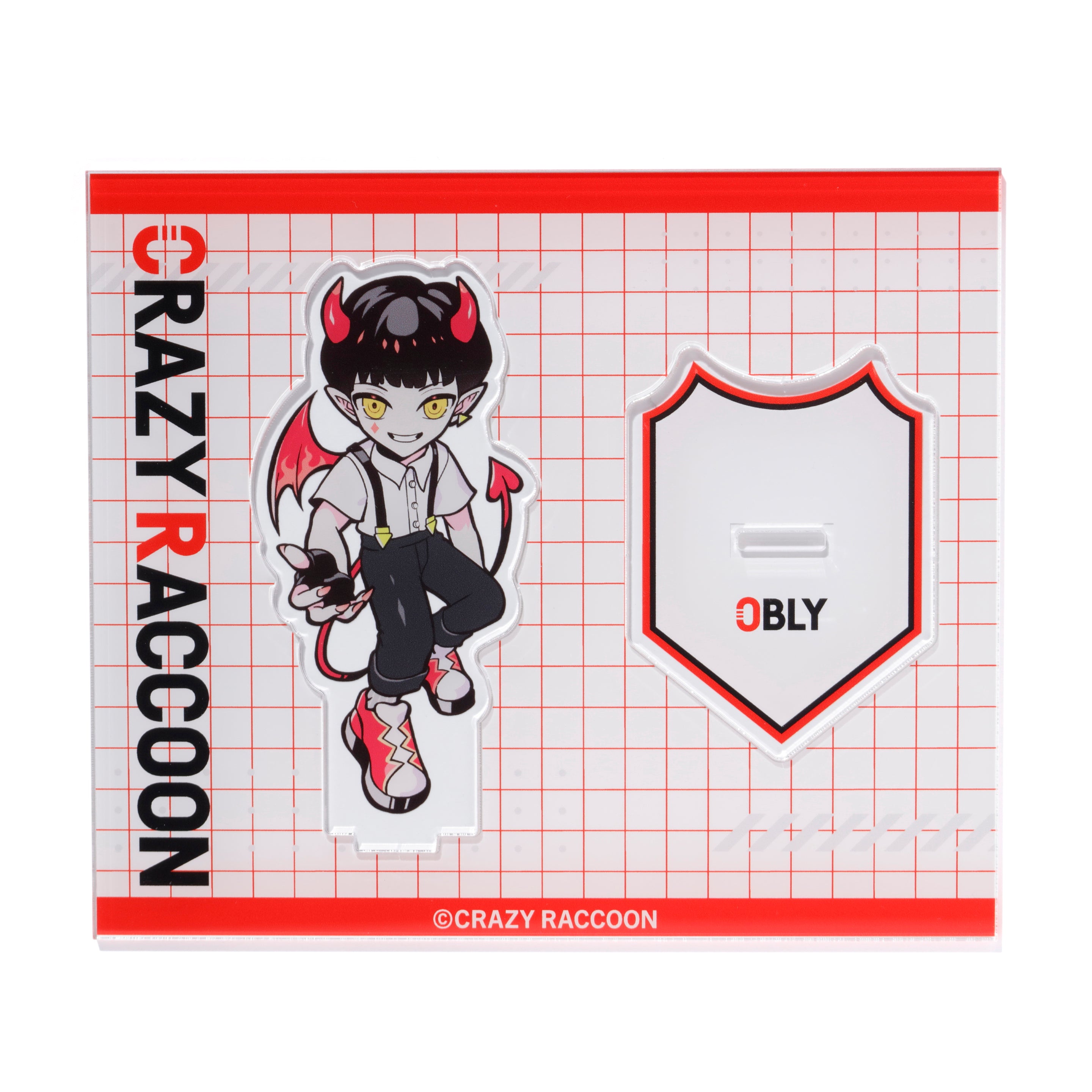 OBLY ACRYLIC STAND – CRAZY RACCOON
