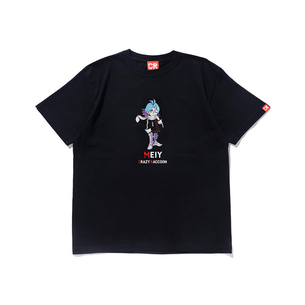 MEIY TEE BLACK – CRAZY RACCOON