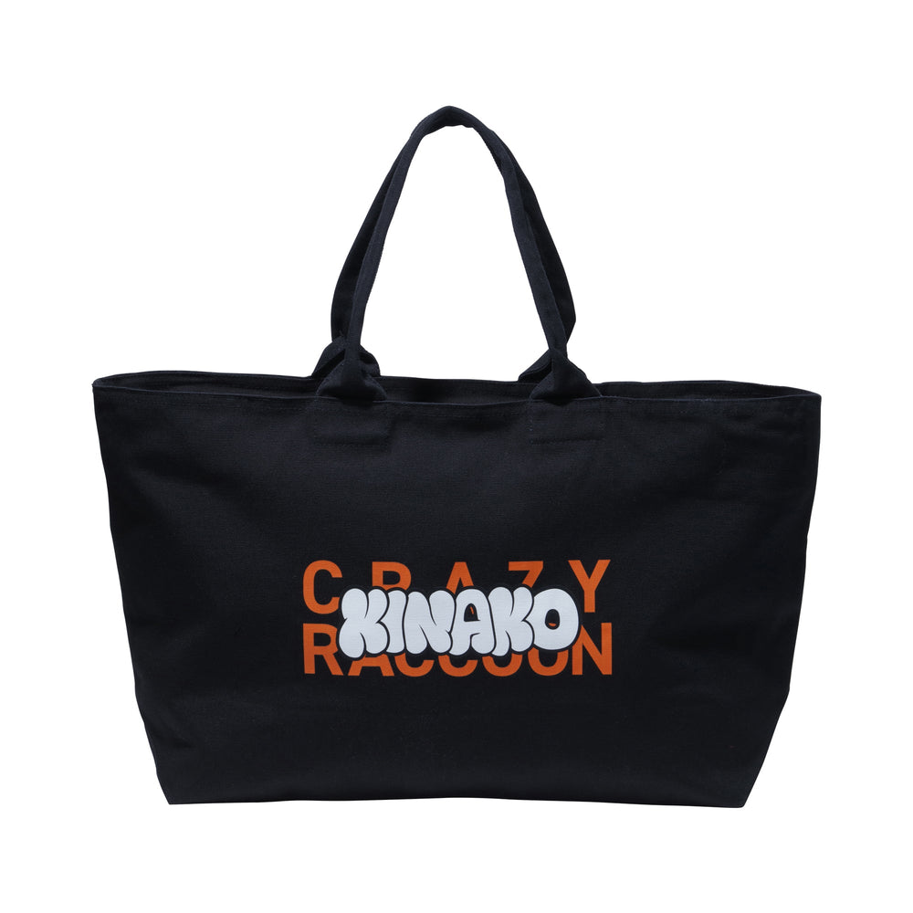 Crazy Raccoon トートバッグ　black tote bag
